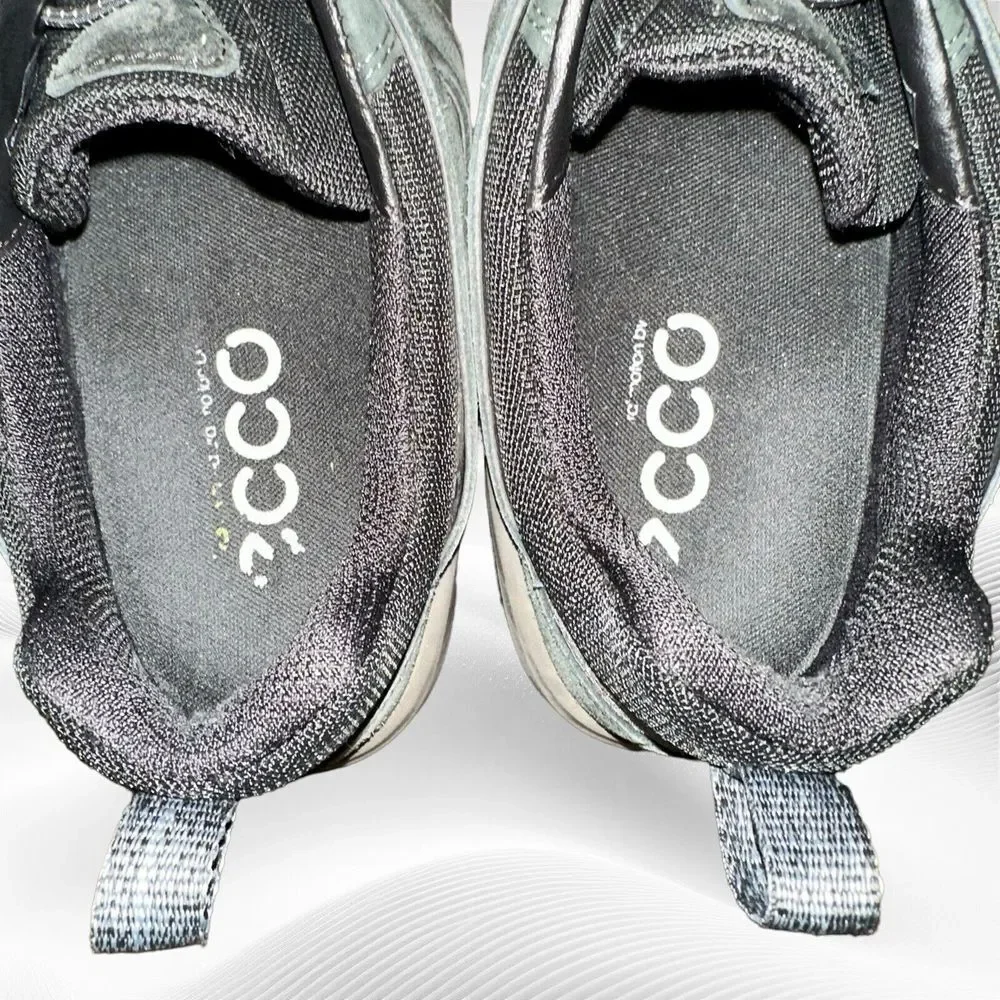 Ecco Biom Shoes 2Go Mens 12 Black Nubuck Yak Leather Slip On Hiking‎ Sneakers